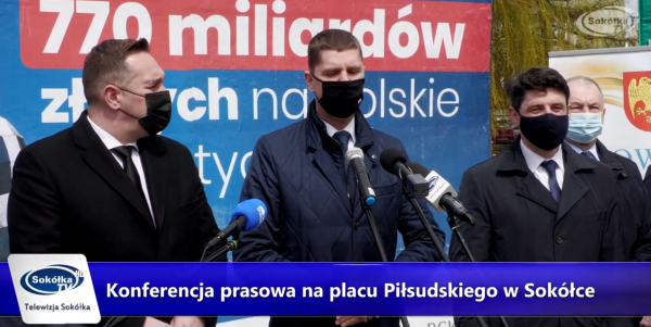 Konferencja prasowa na Placu Piłsudskiego w Sok&oacute;łce [Film]