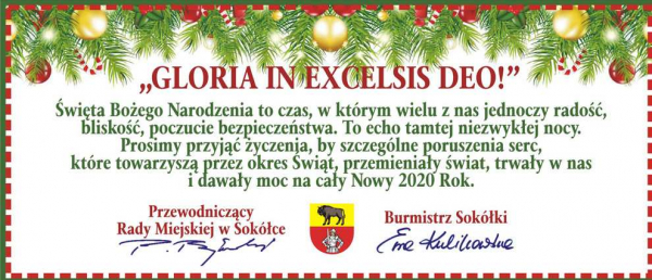 Życzenia Bożonarodzeniowe od Burmistrz Sok&oacute;łki