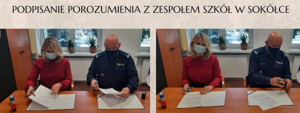Porozumienie o wsp&oacute;łpracy Policji z Zespołem Szk&oacute;ł w Sok&oacute;łce