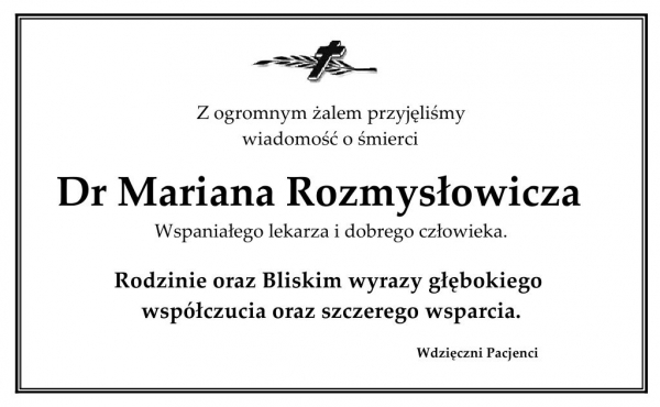 Szczere wyrazy wsp&oacute;łczucia bliskim