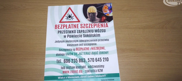 Bezpłatne szczepienia przeciwko zapaleniu m&oacute;zgu dla mieszkańc&oacute;w powiatu sok&oacute;lskiego [Film, Zdjęcia]