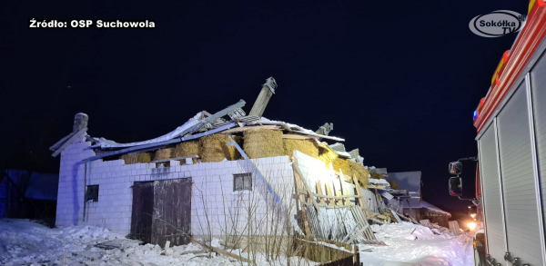 NA SYGNALE: Dach budynku zawalił się pod ciężarem śniegu [Film]
