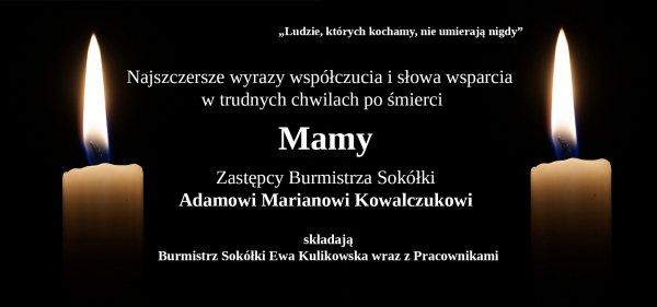 Kondolencje od Burmistrz Sok&oacute;łki