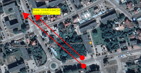 Informacja o przeniesieniu przystank&oacute;w autobusowych