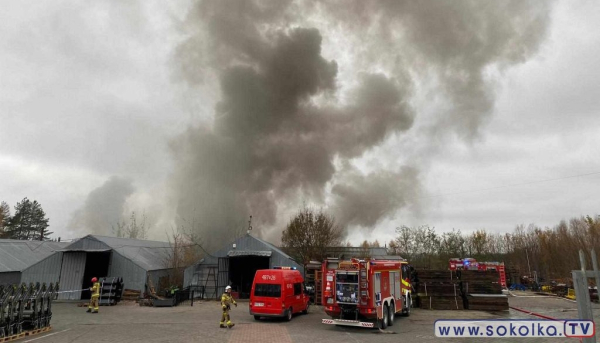 Spaleniu uległa wiata o powierzchni około 150 m&sup2;. 